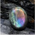 thumbnail image 3 of Natural Labradorite Palm Stone Worry Stones Purple Flash Irregular Sphere Healing Crystal, 3 of 4