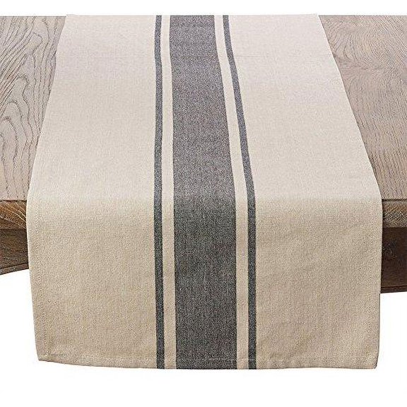 Fennco Styles Aulaire Banded Design 100% Cotton Table Runner