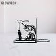 thumbnail image 3 of GLOWNEON Bass Fishing Metal Bookend, Decorative Book Ends for Office or Shelf, Gift for Fishermen, 3 of 4