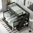 thumbnail image 2 of Veryke Twin-Over-Full Bunk Bed with Stairway and Storage Drawers in Espresso, 2 of 9