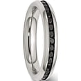 thumbnail image 4 of Stainless Steel Polished 4mm Black Cz Ring (Size 6) Made In China sr129-6, 4 of 5