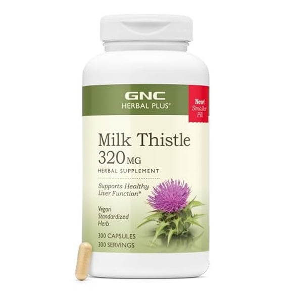 GNC Herbal Plus Milk Thistle, Extra Strength, 300 Caplets