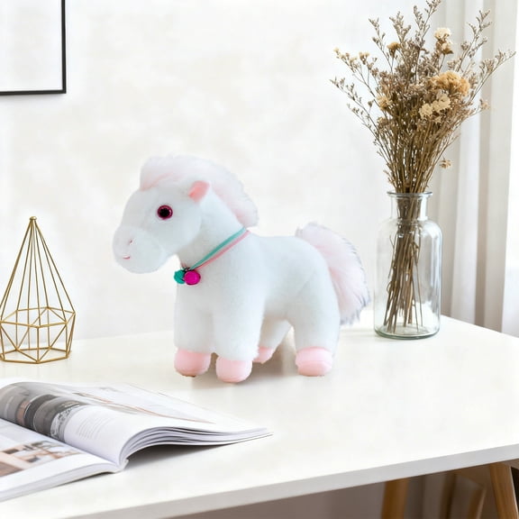Cute Simulation Horse Cloth Doll - 23cm Soft Plush Toy for Kids Aged 1 , Perfect for Home Decoration & Holiday/Birthday/Christmas Gifts,White