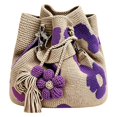 thumbnail image 2 of Handmade Crochet Flower Tote,Knit Floral Purse Bag Boho Woven Beach Handbags Crossbody Shoulder Bag for Women Vacation, 2 of 7