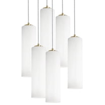 LEOP0412MBLBRND6 AFX Leo - 6 Light Pendant-7.5 Inch Tall and 24 Inch Wide-Light Antique Brass Finish