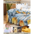 thumbnail image 4 of Thanksgiving Sofa Couch Covers for Dog,Washable Sectional Couch Slipcovers for Loveseat with Tassels,Blue Gold Pumpkins Maple Leaves Watercolor Non Slip Sofa Throw Cover Blanket Large 71''x102'', 4 of 8