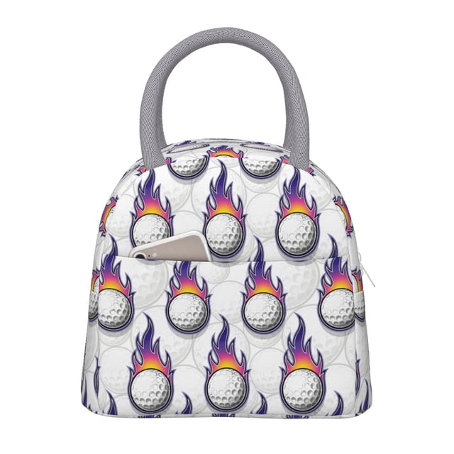 Disketp Golf balls Bolsa Térmica para Almuerzo, Lonchera con Abertura Amplia y Gran Capacidad, Organizador Reutilizable para Mujeres, Hombres y Adultos