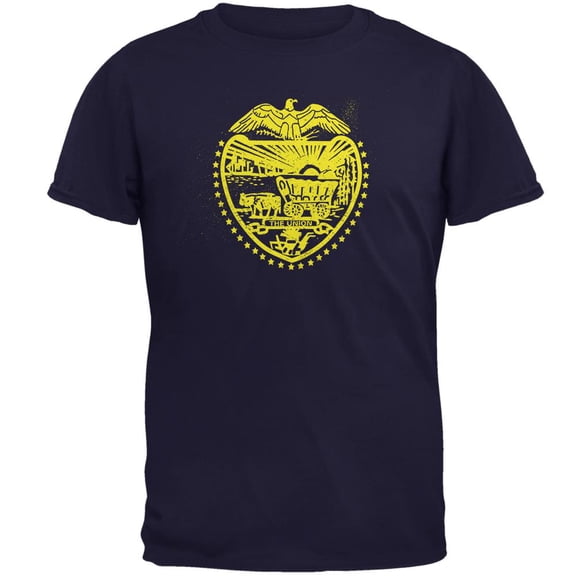 Born and Raised Oregon State Flag Mens T Shirt Navy 3X-LG