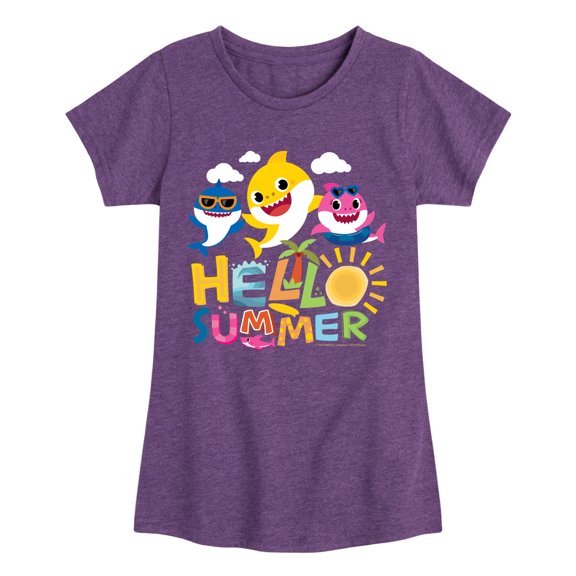 Baby Shark - Hello Summer - Toddler Girls Fitted Short Sleeve T-Shirt