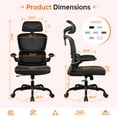 thumbnail image 4 of COOLHUT Ergonomic Office Chair, High Back Mesh Desk Chair with Lumbar Support and Adjustable Headrest, Home Office Chair, Computer Gaming Chair, 300lbs, Black, 4 of 11