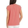 thumbnail image 3 of Hilary Radley Women's Slight pleat on back neck V-Neck Cap Sleeve Top XXL/Red Poppy, 3 of 3