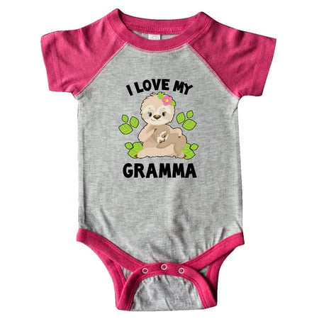

Inktastic Cute Sloth I Love My Gramma with Green Leaves Gift Baby Boy or Baby Girl Bodysuit