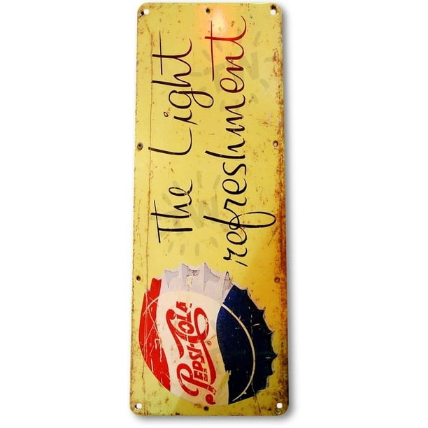 Tin Sign Pepsi Refreshment Cola Decor Coke Pop Shop Kitchen Soda Bar B052 By Tin World Walmart Com