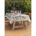 thumbnail image 2 of Spring Flowers Outdoor Tablecloth - 60x84 Inch Rectangle Dining Table Cover, Vintage Floral Leaves Birds Farmhouse Plaid Waterproof Outdoor Table Cloth with Umbrella Hole & Zipper for Picnic/Patio, 2 of 7