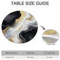 thumbnail image 6 of Black White Gold Marble Pattern Round Fitted Tablecloth with Elastic Edge,Dining Table Cover Waterproof,Outdoor Round Tablecloth for Camping,Dining,Indoor and Outdoor, 6 of 7