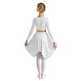 thumbnail image 2 of CHICTRY Robe de Danse à Manches Longues pour Filles, Robe de Prière Lyrique Brillante pour Performance, Blanc 8, 2 of 7
