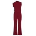 thumbnail image 4 of Summer Fashion Plus Size Jumpsuits for Women Petite Solid Color Casual Pocket Sleeveless Suspender Jumpsuit, 4 of 6