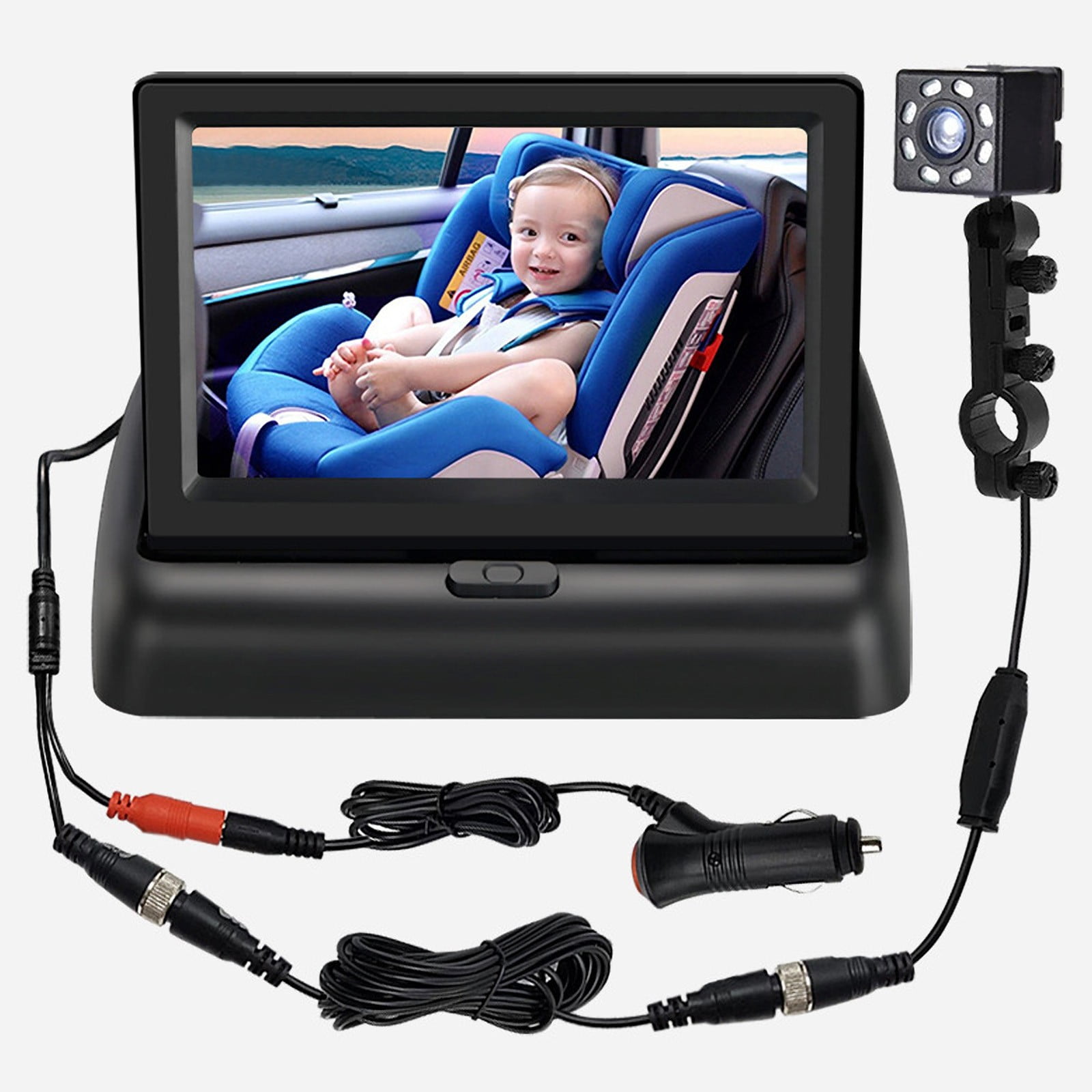 Btomtd Dashcam Front And Rear Camera,Dashcams For Cars,4.3 Inch Folding Model Car Baby Car Baby