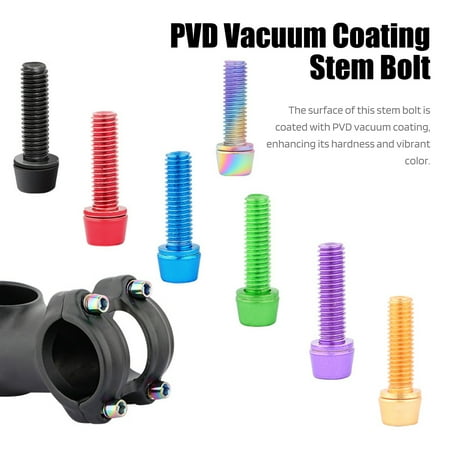

Dujiujun 6Pcs Stainless Steel Bike Stem Bolt Heavy Duty Metal Colorful BMX MTB Road Mountain Bicycle Stem Screw Cycling Bike Accessories