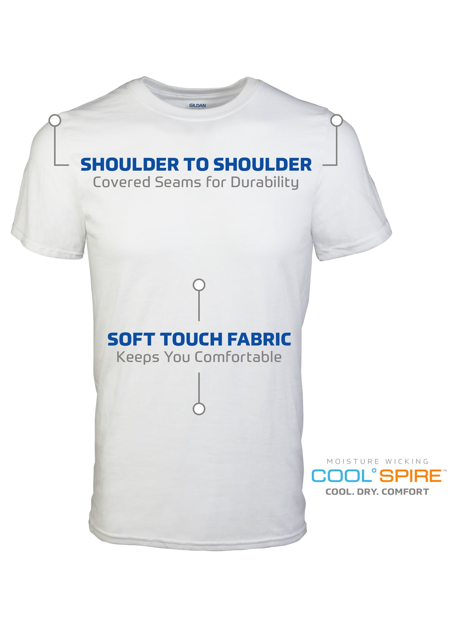 Adult Men's Short Sleeve Crew White T-Shirt, 6-Pack, Sizes S-2XL