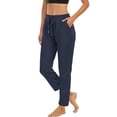 thumbnail image 4 of Hanerdun Women Fitness Pants with Split Hem Female Sports Bottom Navy Blue L, 4 of 6