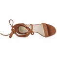 thumbnail image 4 of Unique Bargains Women's Open Toe Lace Up Mid Chunky Heeled Sandals, 4 of 7
