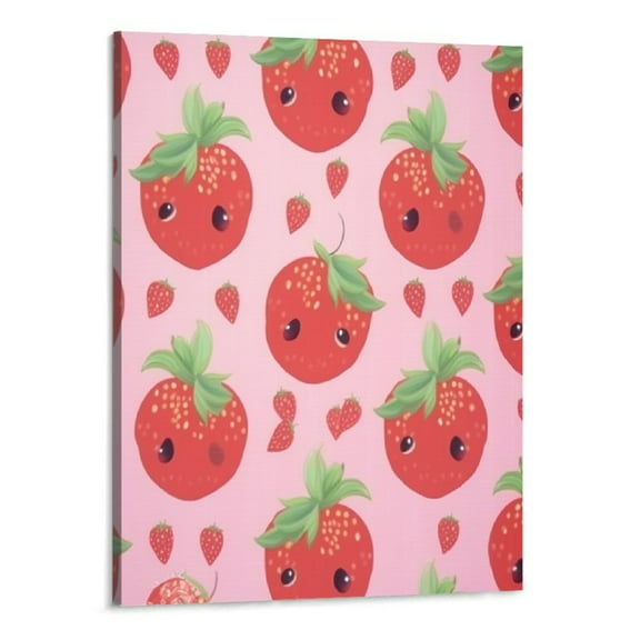 Creowell Cute Strawberry Canvas Wall Art 16x20inch Wall Painting Modern Prints Artwork Posters For Living Room Bedroom Kitchen Home Decor