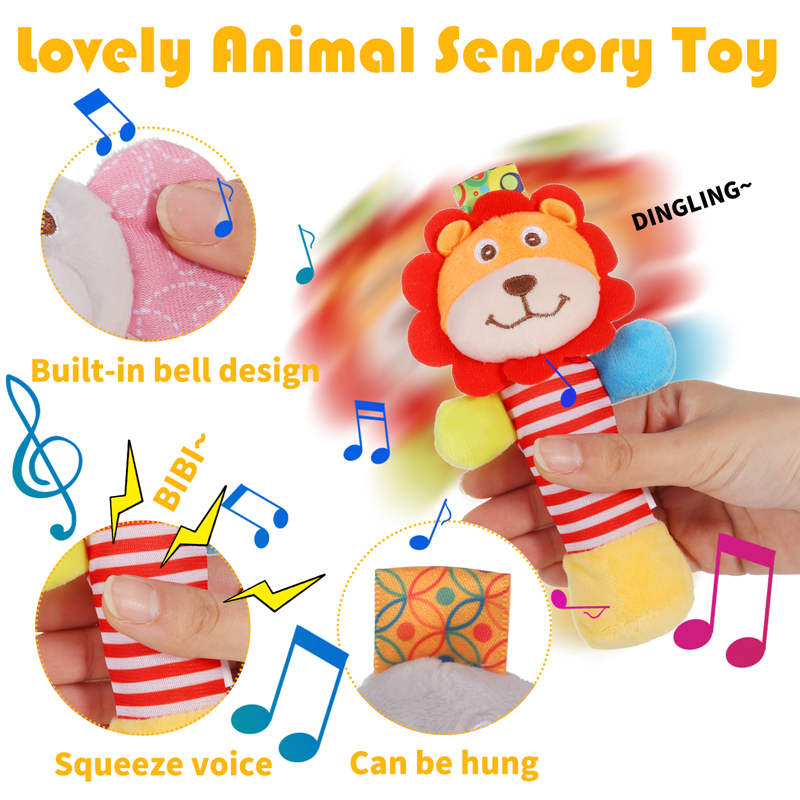 Kaboer 3-Pack Soft Plush Baby Rattle Toys photo 4