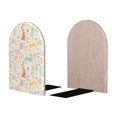 thumbnail image 2 of Lsque Fall Rabbit Printed Wood Bookends,Non-Skid Bookend for Shelves,Heavy Duty Support Bookends,Non-Slip Foam Pads for Office, Home, and Library,1 Pair, 2 of 8