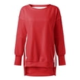 thumbnail image 4 of eczipvz Womens Oversized Crewneck Sweatshirts Hoodies Fall Outfits Fashion Teen Girls Y30k Winter Clothes Red,S, 4 of 5