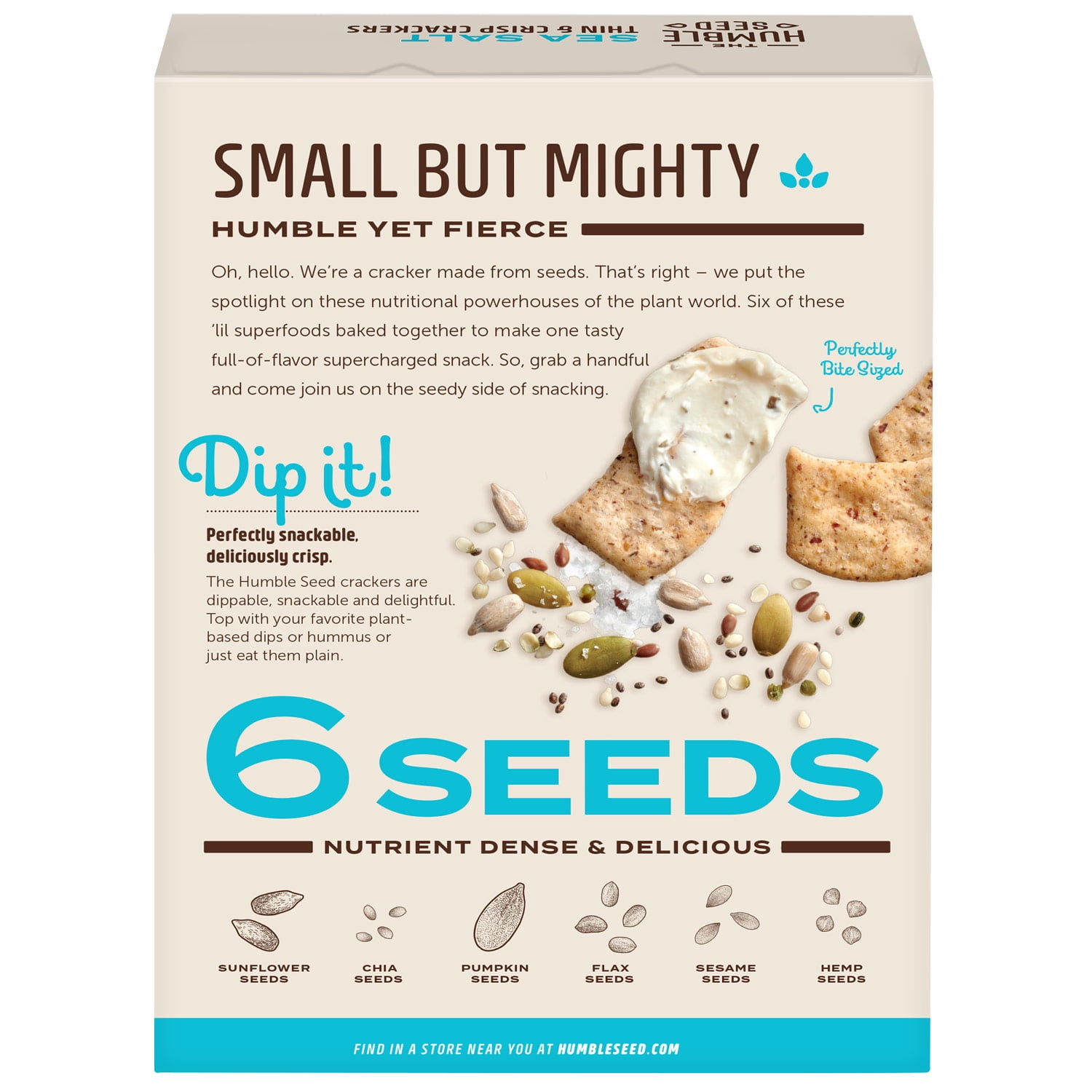 The Humble Seed, Grain & Gluten Free Crackers, Sea Salt, 4.25 oz (Pack Of 6), Tasty Snacks