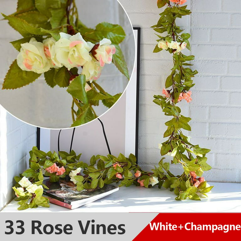Artificial Flowers Rose Vine, Diy Fake Flower Vine Room Decorative