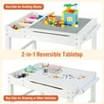 thumbnail image 3 of Costway Table de Jeu Multi-Activités pour Enfants Bureau en Bois pour Blocs de Construction avec Rangement Rouleau de Papier, 3 of 10