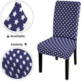 thumbnail image 4 of Patriotic White and Blue Geometric Chair Cover American USA Flag Slipcovers for Chairs Set of 6 Stretch Removable Washable Chair Covers for Dining Room Hotel Kitchen, 4 of 5