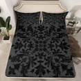 thumbnail image 2 of Feelyou Black Damask Flower Twin Sheet Sets, Vintage Fashion Bedding, 3 Pieces, 2 of 7