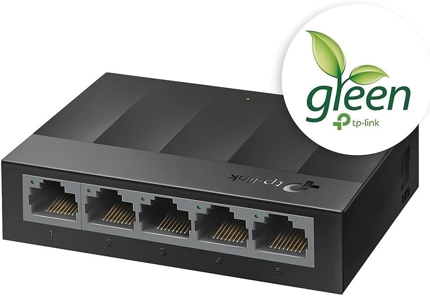 Litewave 5 Port Gigabit Ethernet Switch | Desktop Ethernet Splitter | Unshielded Network Switch | Plug & Play | Fanless Quiet | Unmanaged (LS1005G)