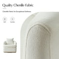 thumbnail image 2 of Tina's Home Modern Chenille Swivel Accent Chair Set of 2, 360° Barrel Chairs with Lumbar Pillow Ivory, 2 of 6