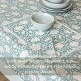 thumbnail image 3 of over&back Hand-Screened Tablecloth - Dining Table Cover - Each Tablecloth is Unique - 100% Cotton - Machine Washable - Kitchen and Home Decor - Blue Floral - 70x90, 3 of 10