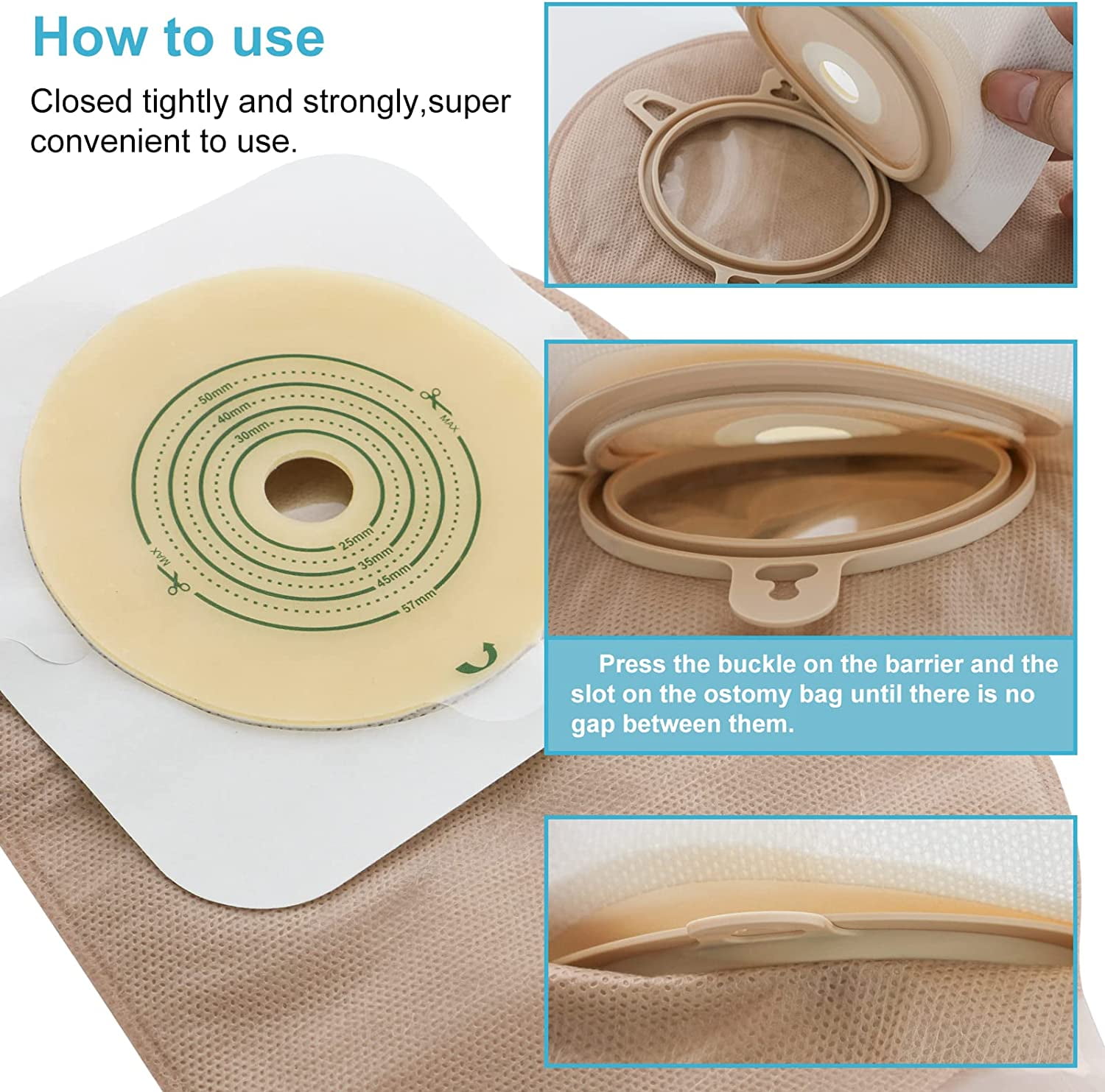 35PCS Colostomy Bags,Ostomy Supplies,Two-Piece Ostomy Bag with Clamp(25pcs Bags+10pcs Barriers)