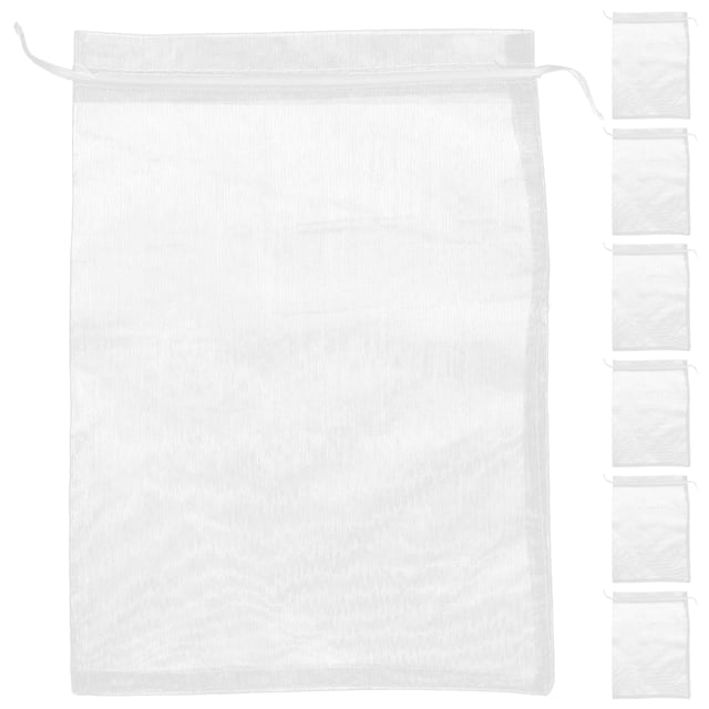 KAKOWELY 25 bolsas de organza blancas, bolsas de malla con cordón, bolsas para joyas navideñas, bolsas de dulces, bolsas reutilizables para guardar regalos de cumpleaños, fiestas, bodas y regalos.