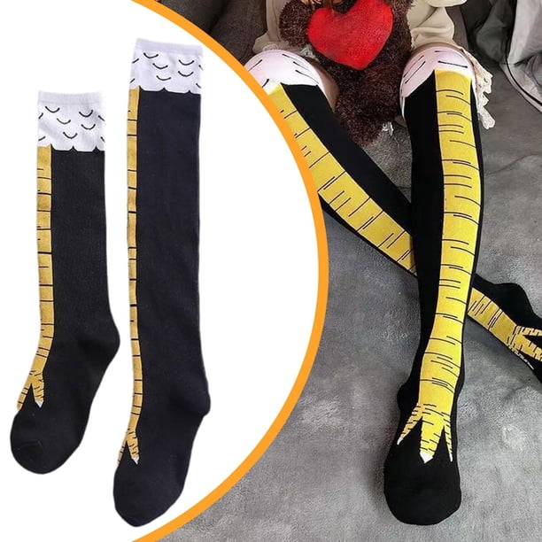 2 pares de patas de pollo calcetines suaves para la fiesta de aniversario de la boda regalo de cumpleaños de la fiesta negro y amarillo