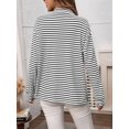 thumbnail image 6 of Womens Button Down Shirts Striped Classic Long Sleeve Collared Office Work Blouses Tops with Pocket White XXL, 6 of 7