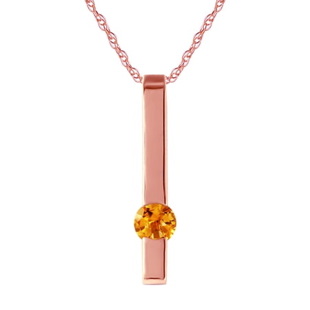 Galaxy Gold 14K Solid Gold Natural Citrine Necklace for Women - Rose Gold Fine Jewelry
