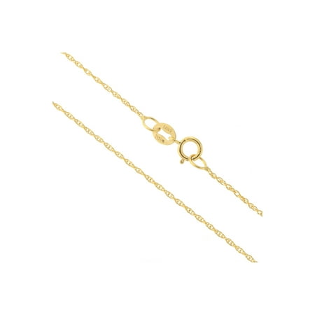 Delicate Gold Chain - 14k Yellow, White or Rose Gold Italian 0.90mm Delicate Rope Chain Necklace