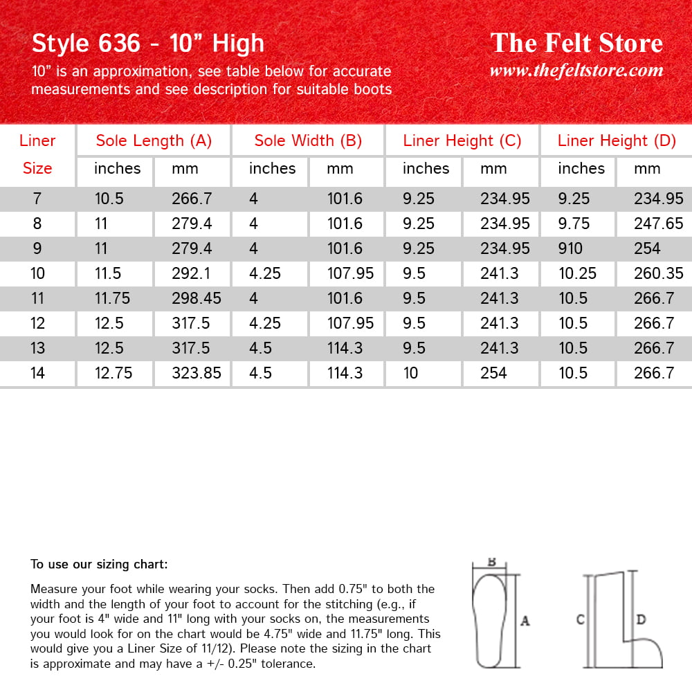 Hoffman Boots Sizing Chart