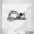 thumbnail image 1 of Trucks Tapestry, Sketchy Drawing Monochrome Look Digger Machine Construction Themed Print, Fabric Wall Hanging Decor for Bedroom Living Room Dorm, 5 Sizes, Charcoal Grey White, by Ambesonne, 1 of 1