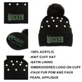 thumbnail image 2 of Gorro Bioworld Wicked Negro con Puño, Perlas y Pompon, 2 of 6