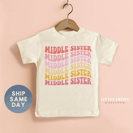 Bella Canvas Middle Sister Shirt New Sister Announcement Clothing Promoted To Middle Sister Outfit Middle Child Apparel (CA-FAM131) Bella Canvas Middle Sister Shirt New Sister Announcement Clothing Promoted To Middle Sister Outfit Middle Child Apparel (CA-FAM131)
