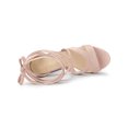 thumbnail image 4 of BLISSFUL STEP Sandales à Talons Hauts Épais à Plateforme à Lacets pour Femmes Rose Poudré (Taille 6), 4 of 6