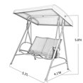 Abba Patio Outdoor Swing Canopy Hammock 2 Seat Porch Furniture with